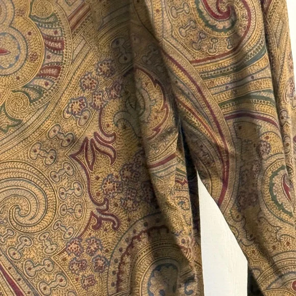 Lauren Ralph Lauren Paisley Cotton Button Down Shirt Brown Green M Heritage Prep - Picture 5 of 17